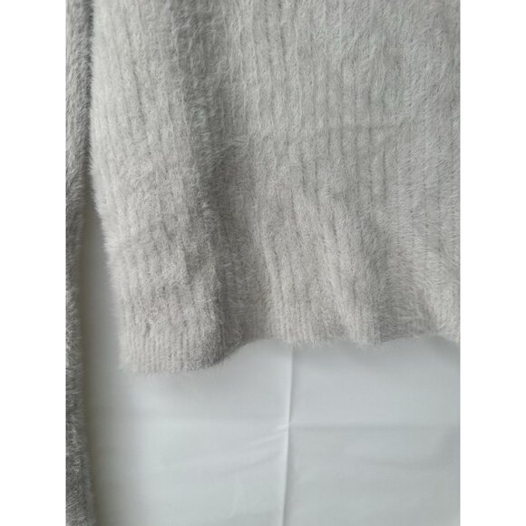 Zara Cropped Crew Neck Grey Sweater Long Cuffs Super Soft Size Xl - Picture 8 of 10